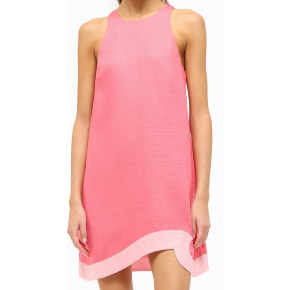 NWT STAUD Allori Sleeveless Linen Shift Dress